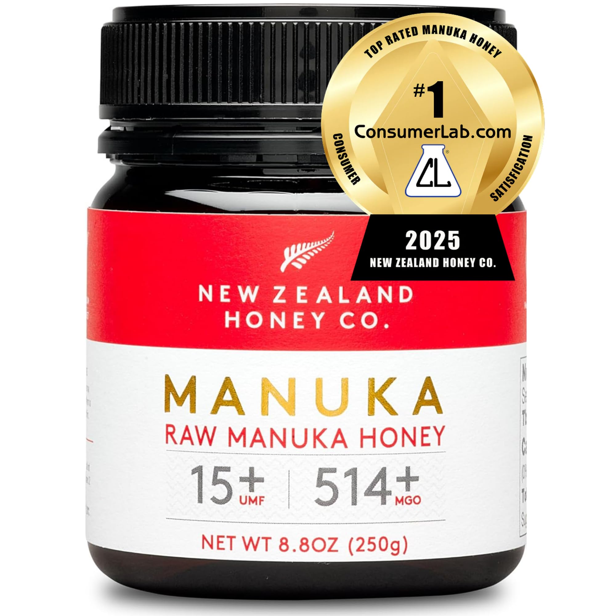 New Zealand Honey Co. Raw Manuka Honey UMF 15+ | MGO 514+, UMF Certified / 8.8oz