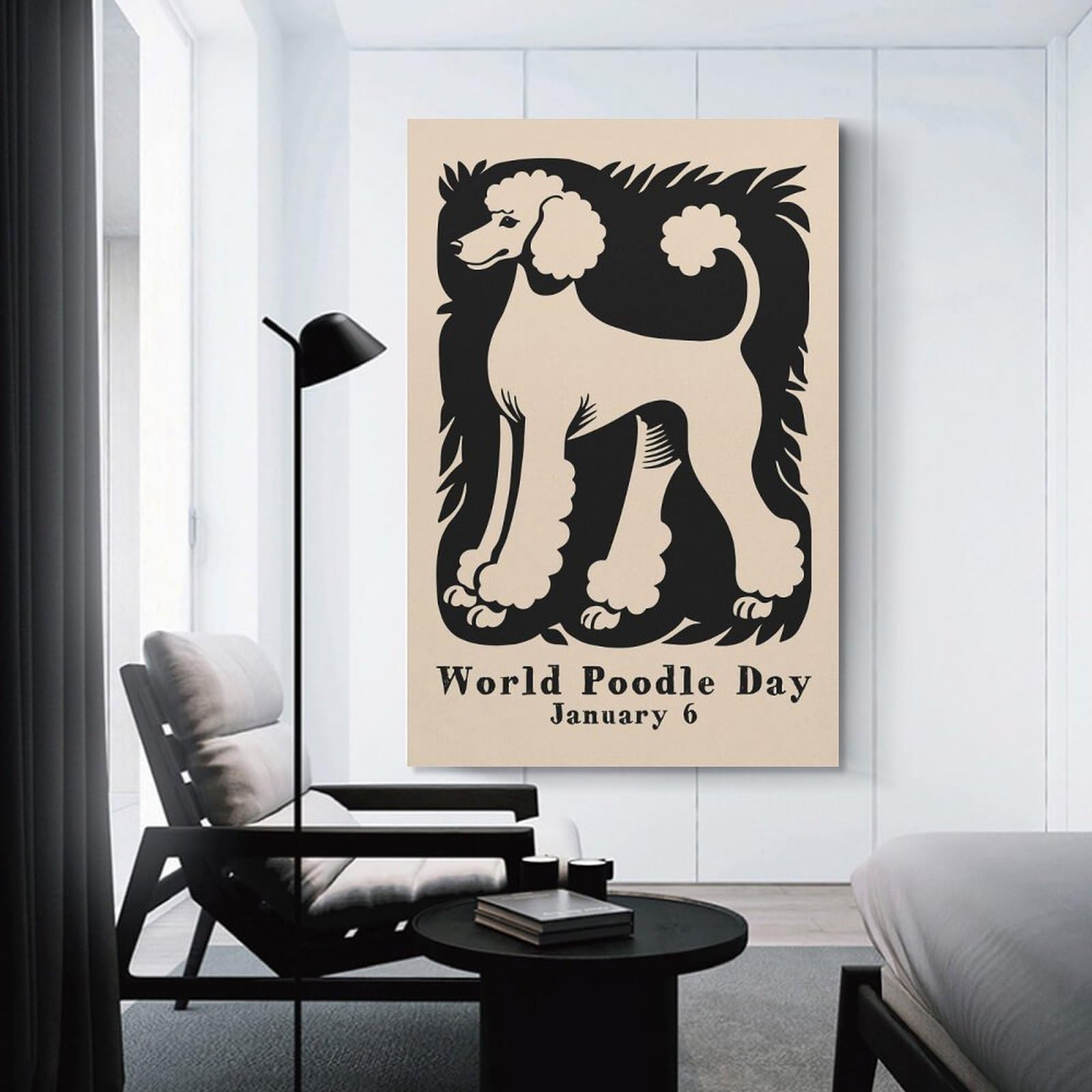 Junmoney Unframe-Style-2 World Poodle Day Jan 6 Canvas Art Print, 20X30inch(50X75cm), For Home Walls, Creative Rooms Or Shared Spaces, Decorative Artwork With Broad Appeal