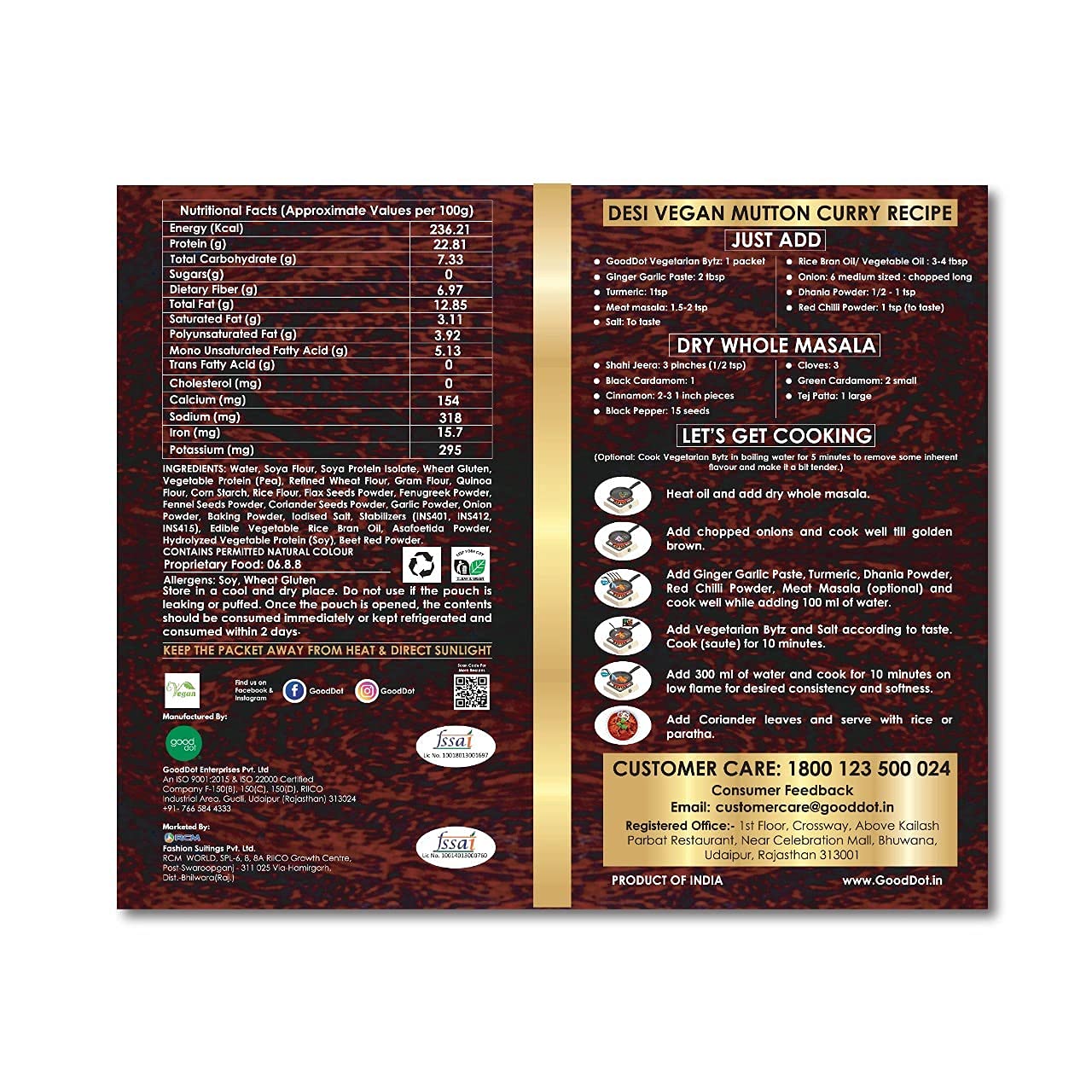 Vegetarian Bytz | 100% Plant-Based Meat Substitute | High-Protein, Meat-Like Taste | Ready to Cook | Natural Veg Ingredients | No Egg, No Dairy | Vegan & Travel-Friendly | 250GM 1