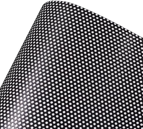 Miniatura 5 de XhuangTech Película de vinilo perforada para ventana de color negro para evitar golpes de pájaros, película de vinilo negro perforado para ventana,