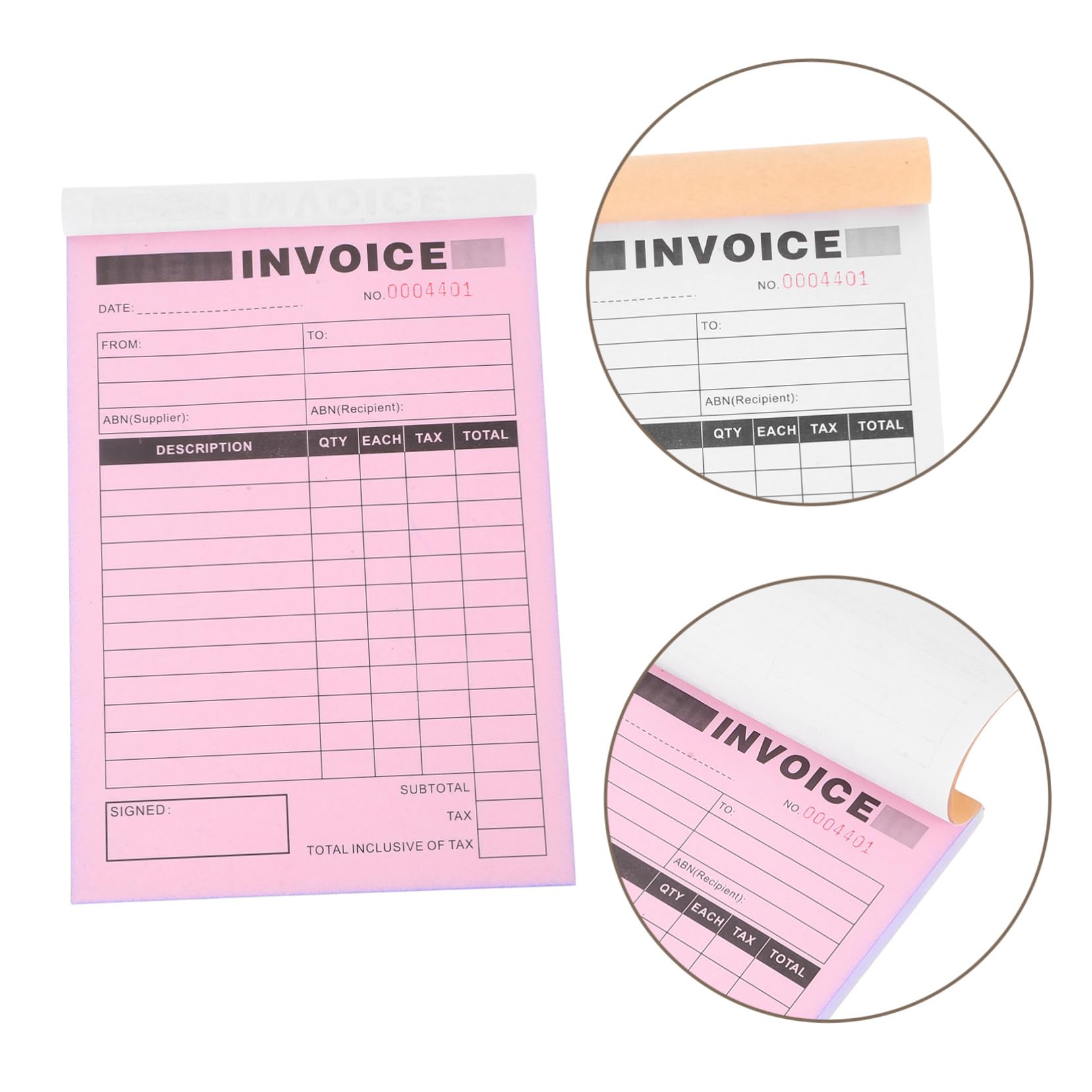 Carnet de Factures Tripartite 2 Pièces en Papier pour Reçus et Commandes | Dos Rigide Inclus, Usage Polyvalent, Factures Nettes et Professionnelles pour Restaurants et Ateliers