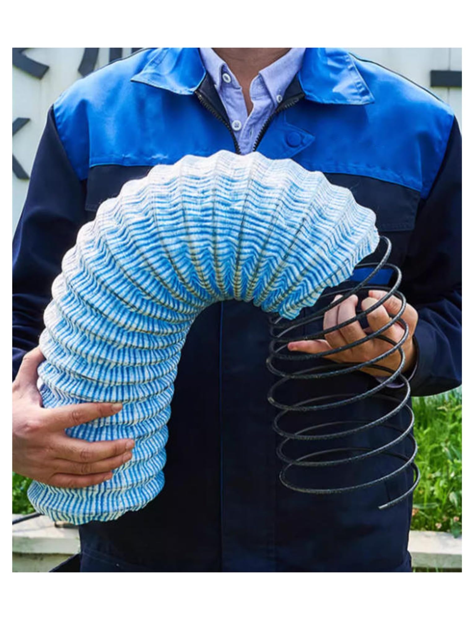 MRVAKDYDI Corrugated Perforated French Drain Pipe, French Drain Kit Perforated Soft Infiltration Steel Wire 3 inch Fabric Hose 100-2000cm(Long 1500cm(49.2ft))