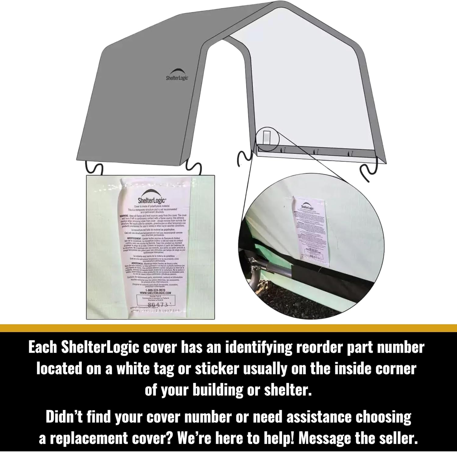 ShelterLogic Replacement Cover Only No Frame-12Wx20Lx8H Round Garage in a Box 90603 for Model 62779 (7.5oz Green) ShelterLogic Replacement Cover Only No Frame-12Wx20Lx8H Round Garage in a Box 90603 for Model 62779 (7.5oz Green)