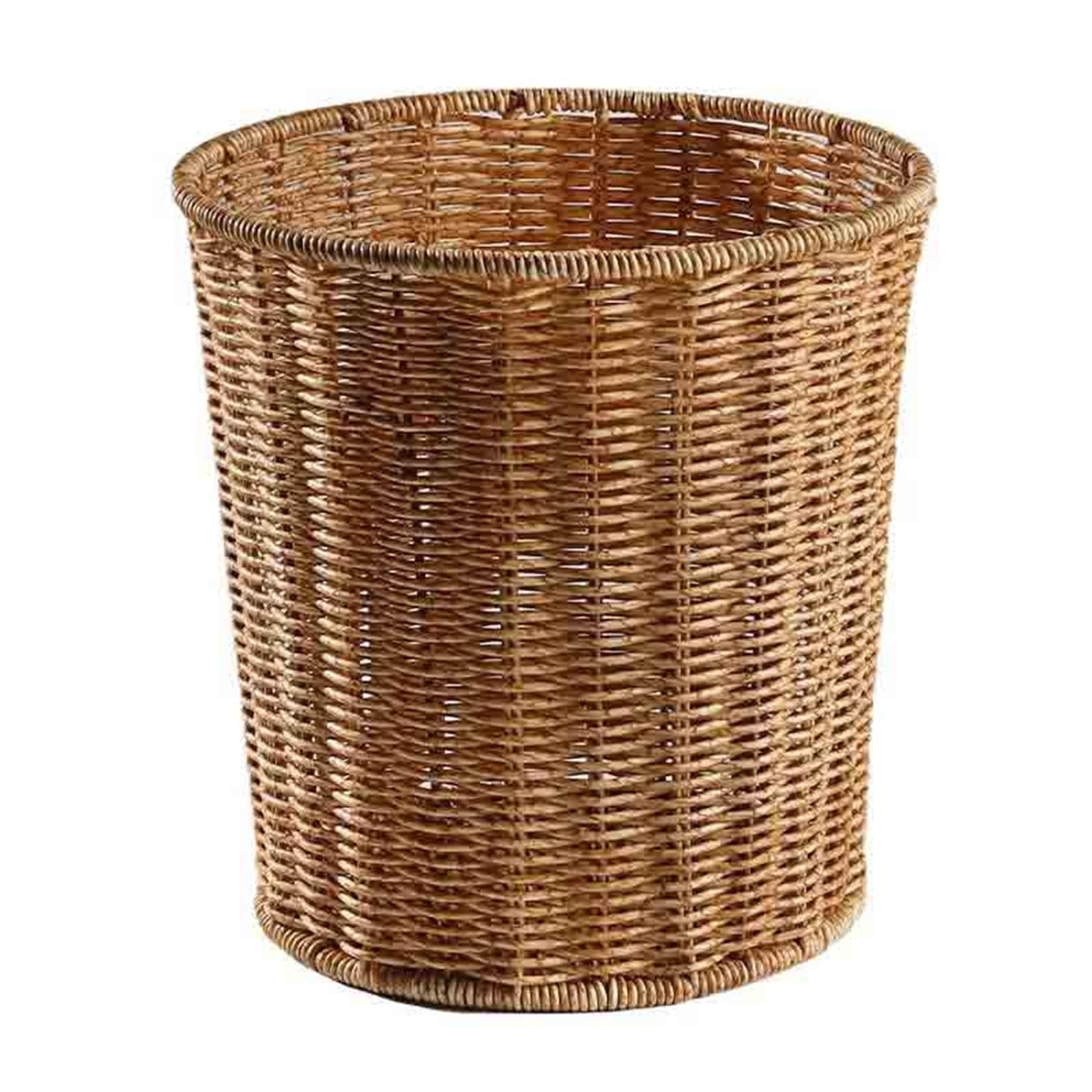 Waste Bins Living Room Household Trash Can Rattan Style Woven Recycling Bin Toilet Bathroom
