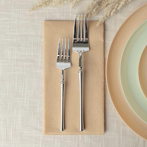 Miniatura 2 de Servilletas de cena de tela beige  16 pliegue de 12 x 16 pulgadas, toallas desechables de un solo uso, absorbentes, suaves, elegantes, toalla de