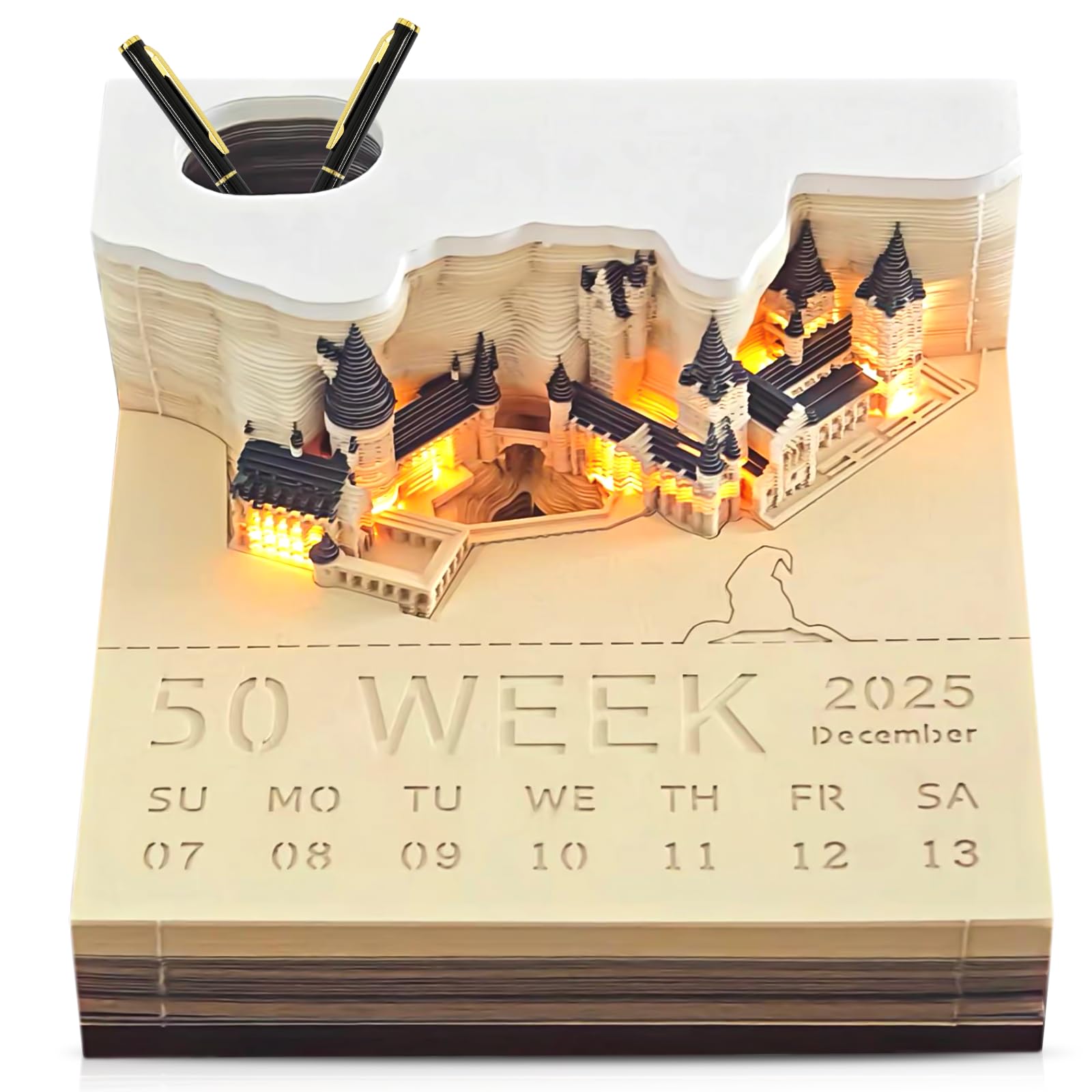 Calendario Da Tavolo 3D Artistico 2026 Con Blocco Note - Decorazione Scrivania Globale