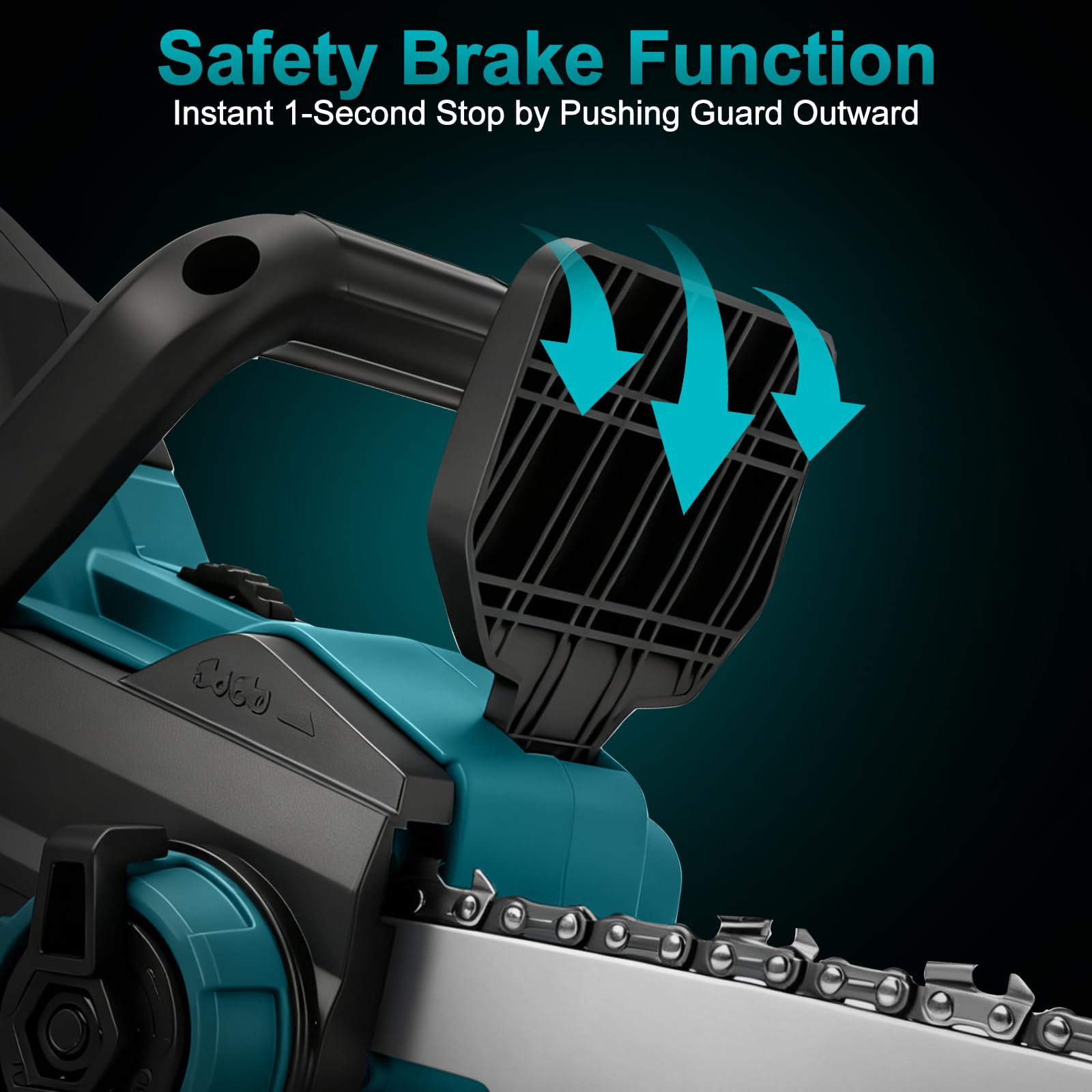 Tronçonneuse électrique sans fil de 30 cm compatible avec Makita 18 V (sans batterie), moteur sans brosse, tronçonneuse électrique, 3 chaînes, tension de chaîne sans outil et lubrificateur de voiture