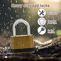 Vista 5 de Paquete de 2 candados de combinación Candado de combinación de 4 dígitos resistente - Candado de combinación al aire libre impermeable de 26.5mm