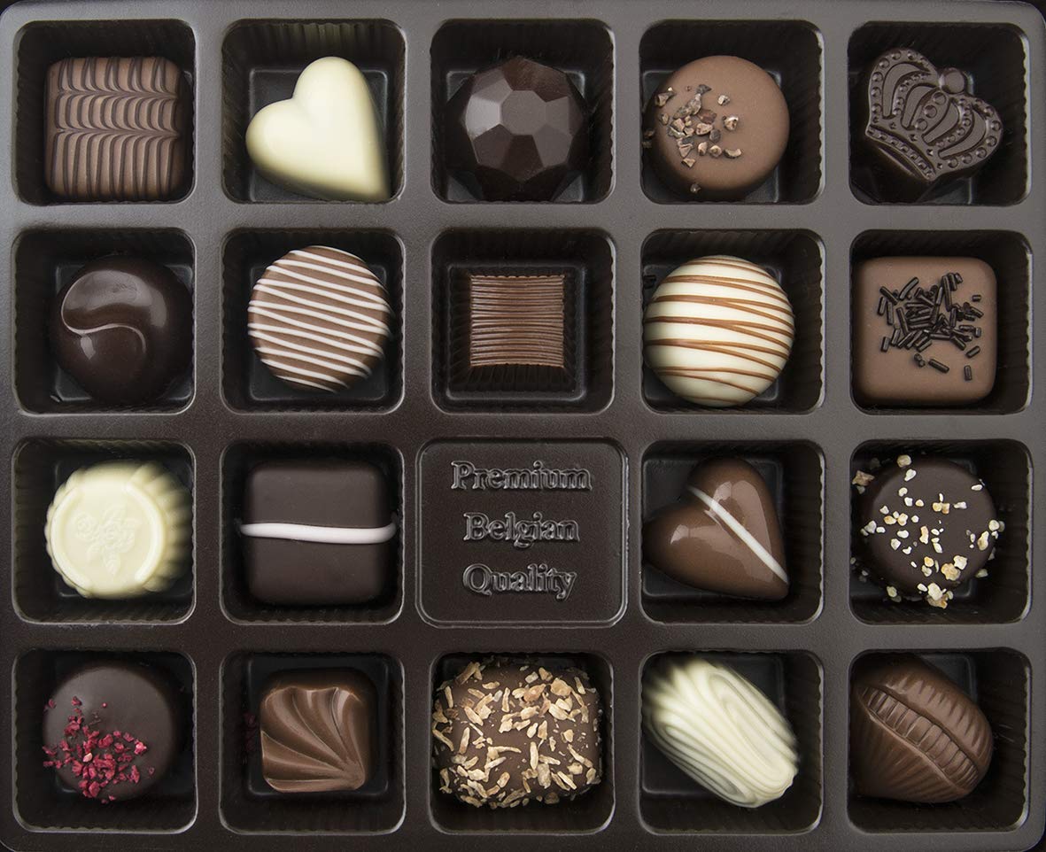 Cioccolatini di lusso belgi 19x indulgenza individuale - fatti nella tradizione artigianale, 250 grammi