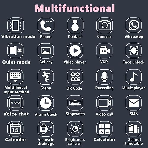 Miniatura 5 de Reloj inteligente para niños, llamadas telefónicas 4G y mensajes de texto, reloj inteligente con WiFi, chat de voz y video, Bluetooth, alarma,