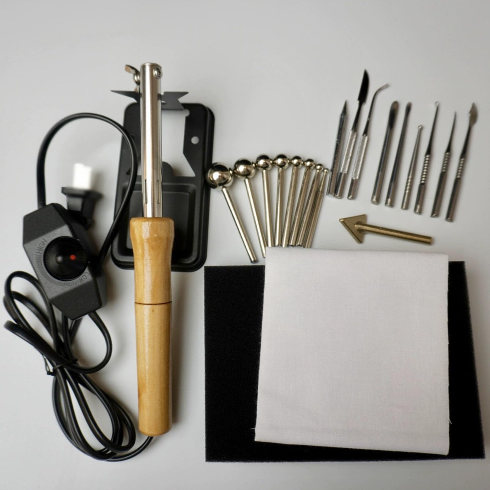 Fabric Flower Making Machine Kit with Adjustable Temperature and Multiple Ironing Heads for DIY Corsages and Crafts