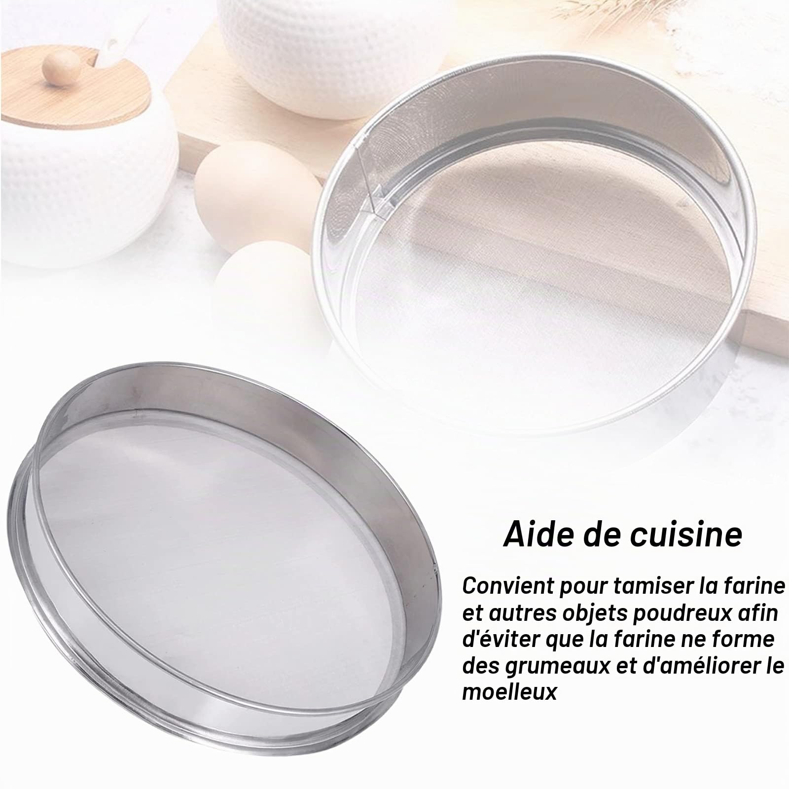 Tamis à mailles fines en acier inoxydable - Tamis de cuisine - Passoire à farine Riddler Pollen - Avec 150 mailles - Tamis à farine fine en acier inoxydable pour riz, céréales, haricots, fruits et
