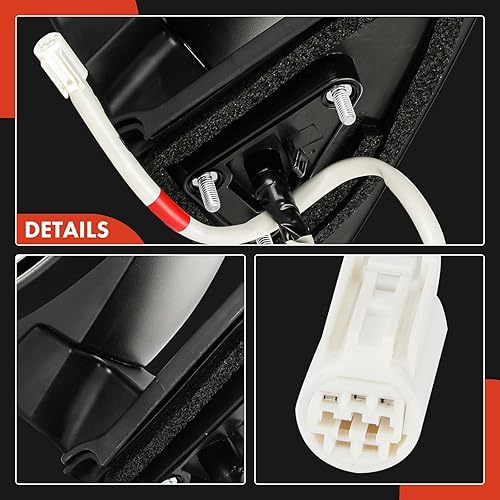 Miniatura 6 de A-Premium Espejo eléctrico para puerta del lado del conductor, compatible con Toyota Highlander 2008-2013, espejo retrovisor exterior plegable