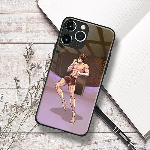 Miniatura 7 de Funda protectora para teléfono celular con diseño de manga de anime japonés antideslizante y brillante (para iPhone 11 Pro Max, Baki Hanma)