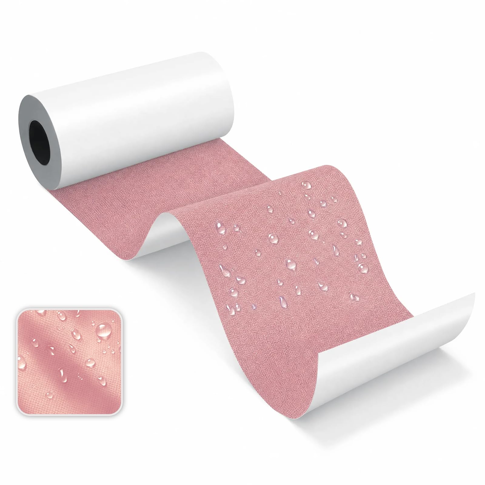 Skystuff Self-Adhesive Canvas Repair Tape, Heavy Duty Waterproof Fabric Repair Patches for Sofa, Chair, Awning, Tent, Clothes, Camping Outdoor Gear, Instant Strong Fix, 7.6x200cm, Pink