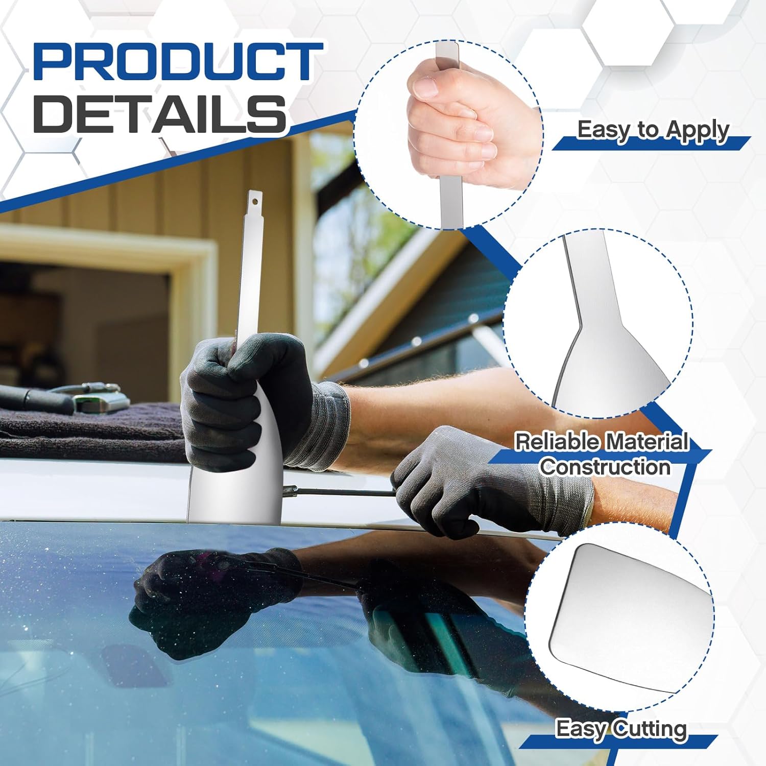 2 Pack 3" x 10" Windshield Cut Out Removal Blade Tool Express Removal Tool for Auto Glass