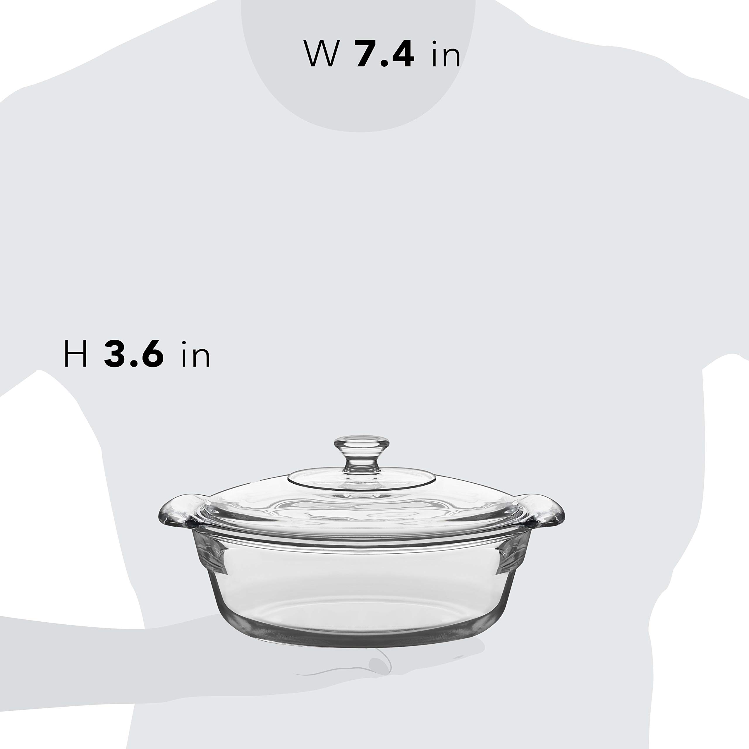 Libbey Baker's Premium Glass Casserole Dish with Cover, 2-quart