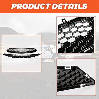 Kojem Upper + Lower Grille Compatible with 2018-2023 Ford Mustang GT Ecoboost Grill Bullitt Style Glossy Black Honeycomb