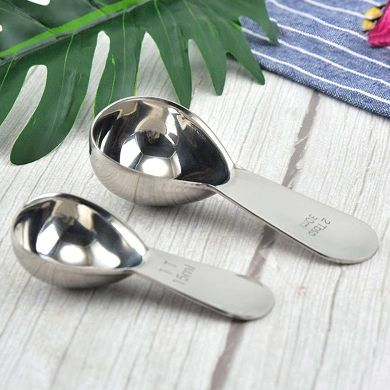 Löffel Restaurants 15/30ml Edelstahl Messkaffee Scoop Esslöffel Kurzer Griff Messlöffel Kaffee Tee Esslöffel Hause(30ml)