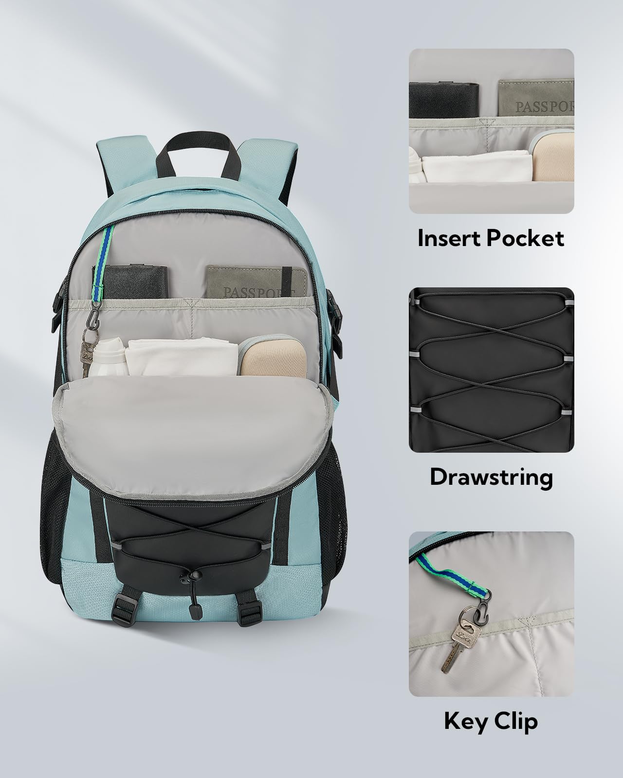 WATERFLY Plecak trekkingowy 25 l, dla mężczyzn i kobiet: sportowy plecak trekkingowy, lekki plecak outdoorowy z odpinaną klamrą piersiową, na wędrówki, podróże, kemping