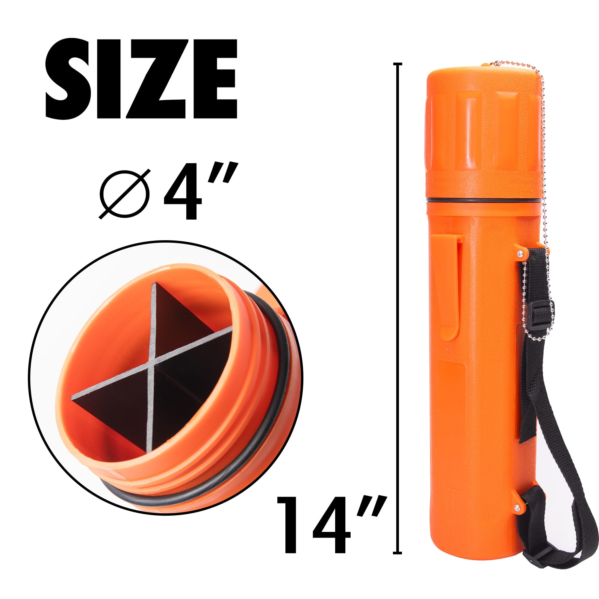 Tubo de almacenamiento de electrodos de soldadura, paquete de 2 (3 x 14 pulgadas), contenedor de varilla de soldadura a prueba de humedad con correa ajustable para el hombro y tapa de correa