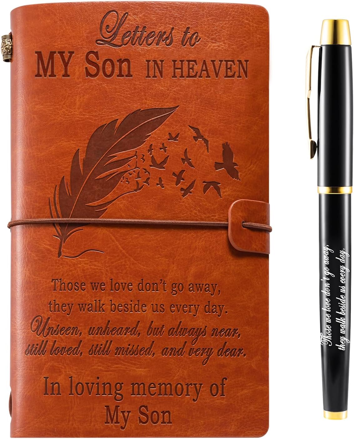 Memorial Gifts for Loss of Son, In Memory of Loved One Gifts Refillable Leather