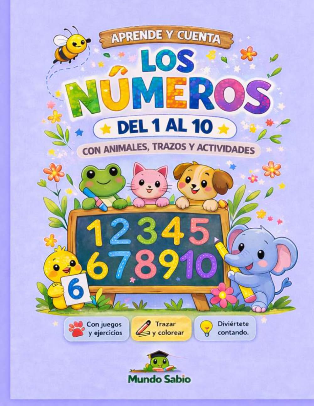 Aprendo los números del 1 - 10 con animales: Cuaderno de actividades para aprender a contar, repasar números y desarrollar la motricidad fina. Ideal para niños de 3 a 5 años