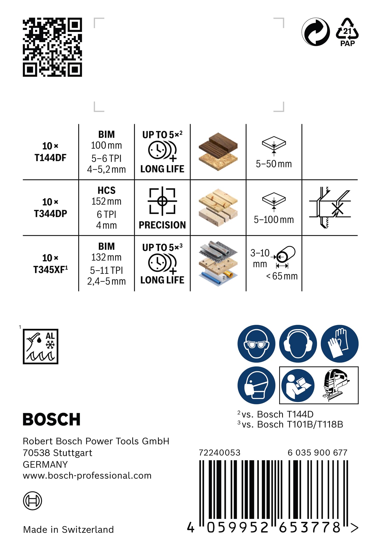 Bosch 30x PRO Wood and Metal Rough Cut Stichsägeblatt-Set, 30-tlg. (für Stahl, Holz mit Nägeln, Länge 100 mm, Professional Zubehör Stichsäge)