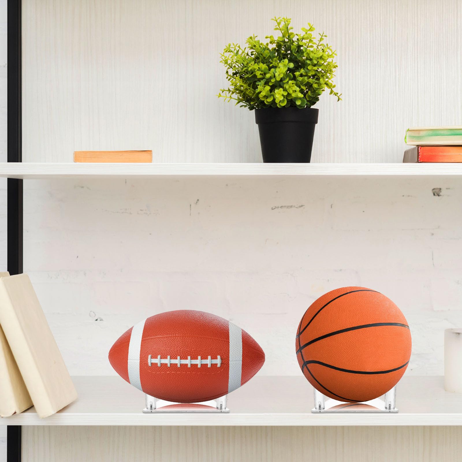 Bewudy Pallacanestro e calcio supporto antiscivolo per palloni sportivi mensola trasparente per pallacanestro calcio pallavolo