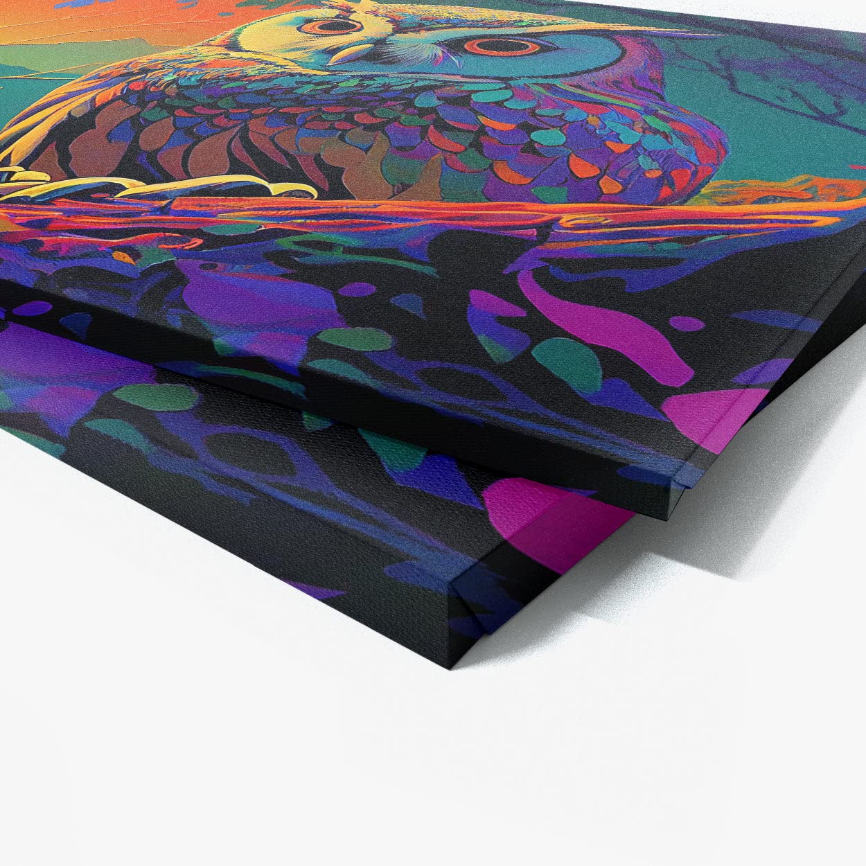 Amazon.co.jp: Sense キャンバス トリッピー サイケデリック フクロウ