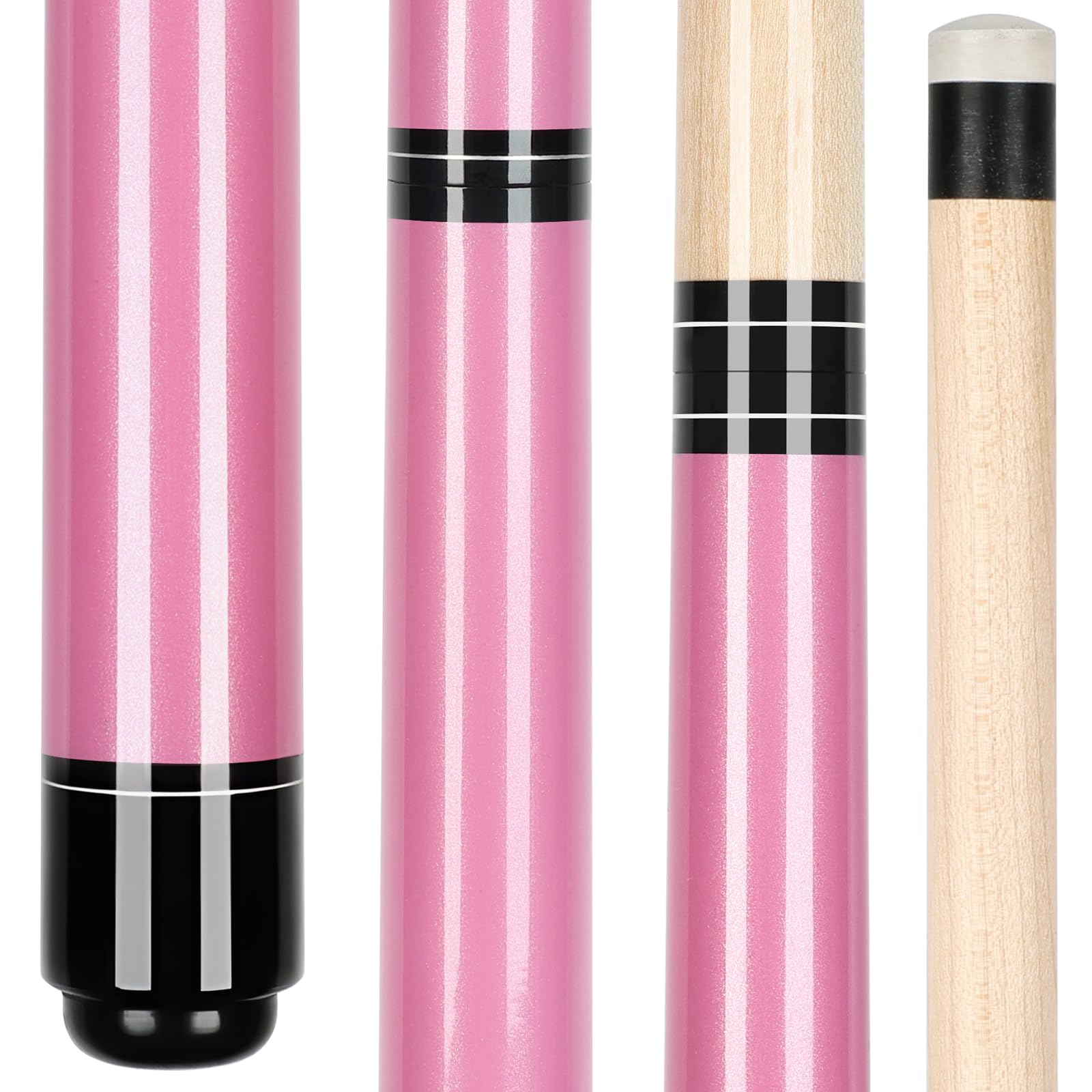 AKLOT Pool Queue, Schwerer Sprungbruch Pause Billard Queue 1 Stück Pool Stick 14mm Bakelite Tip für Explosive Breaks und Mühelose Sprünge 23/25 oz Rosa/Orange