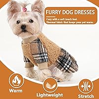 Vista 2 de Vestido suéter para perro, vestidos de otoño para perros pequeños, forro polar de invierno de princesa para cachorros, ropa para mascotas