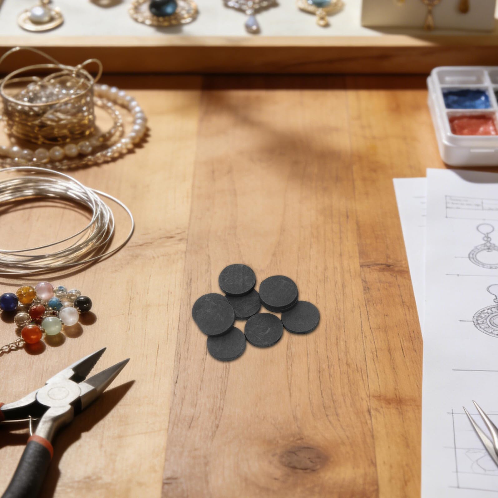 10 Stück Runde Graphitscheibe aus Schwarzem Graphit mit Effizienter Wärmeisolierung und Leitfähigkeit für Halbleiterindustrie und Laboranwendung 30 X 5mm