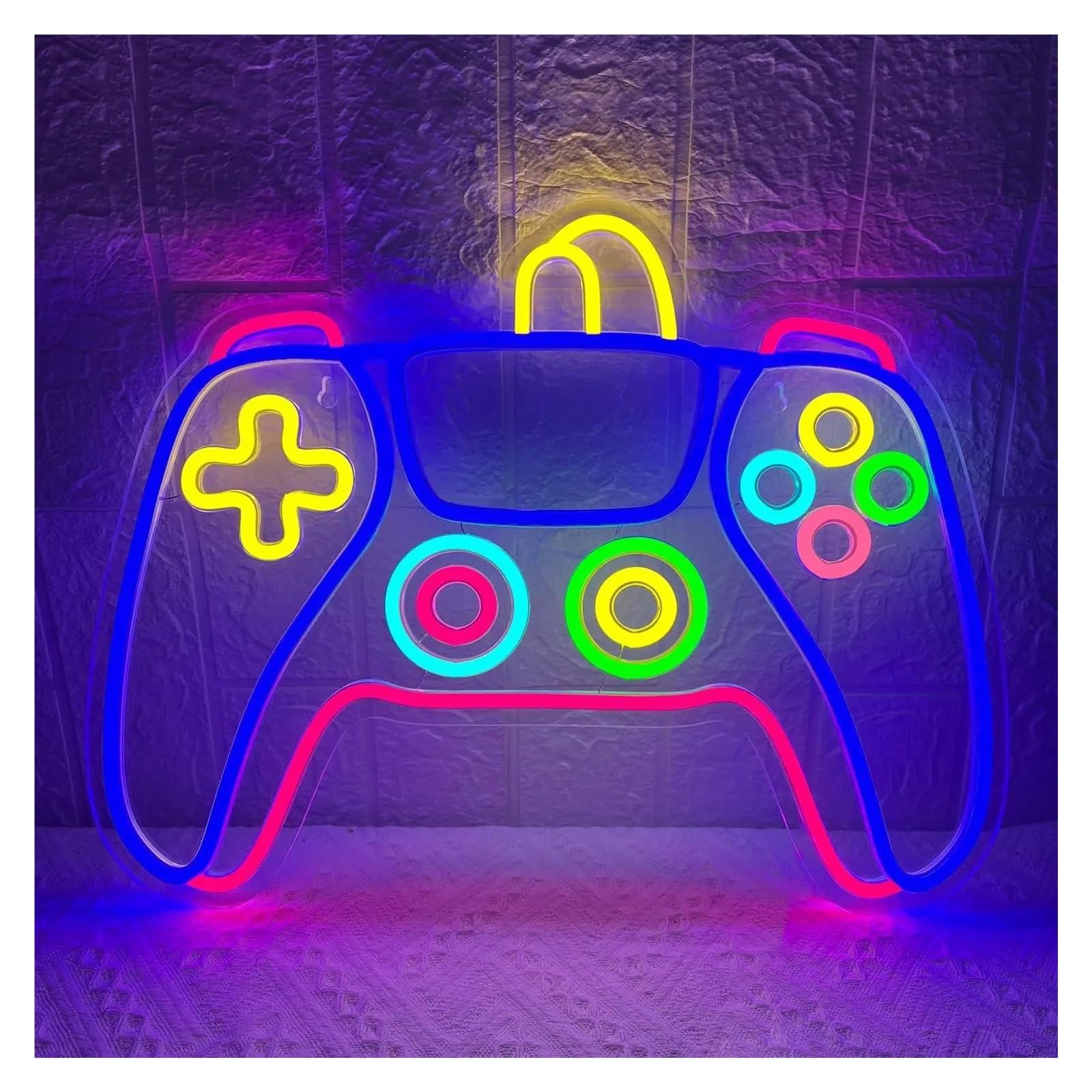 Hängende Kunst-Leuchtreklamen Neon-Spielfiguren-Schild, Bunt, Dimmbar, Für Gaming-Controller, Ideal Für Teenager, Jungen, Schlafzimmer, Männerzimmer, Hobbyräume, Partys,44x33.6cm