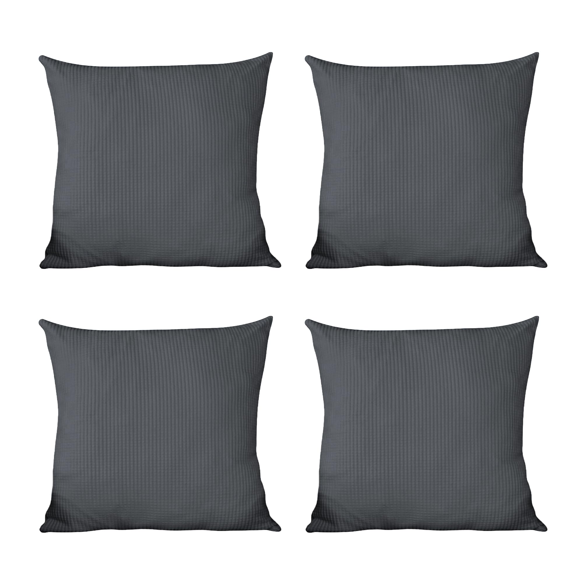 Trimming Shop 45 x 45 cm Cushion Cover Pack of 4 Waffel Pattern Soft Velvet Square Pillow Cover Throw Pillow Cases for Sofa Livingroom Bedroom Patio, 18" x 18" Dark Grey