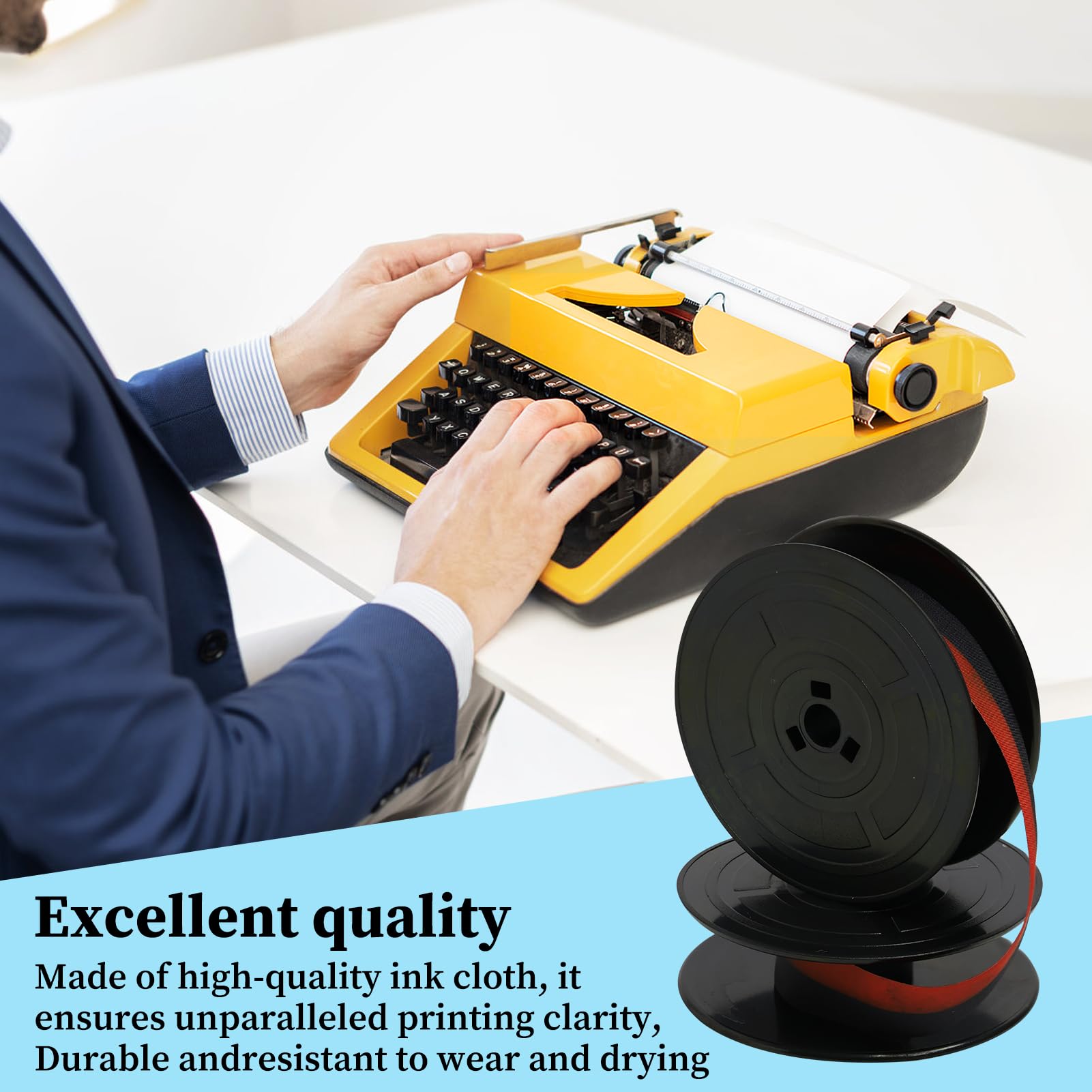 Nastri Per Macchina Da Scrivere GR4 - Pack 2 Pezzi In Nylon Nero E Rosso Per Calcolatrici E Macchine Vintage