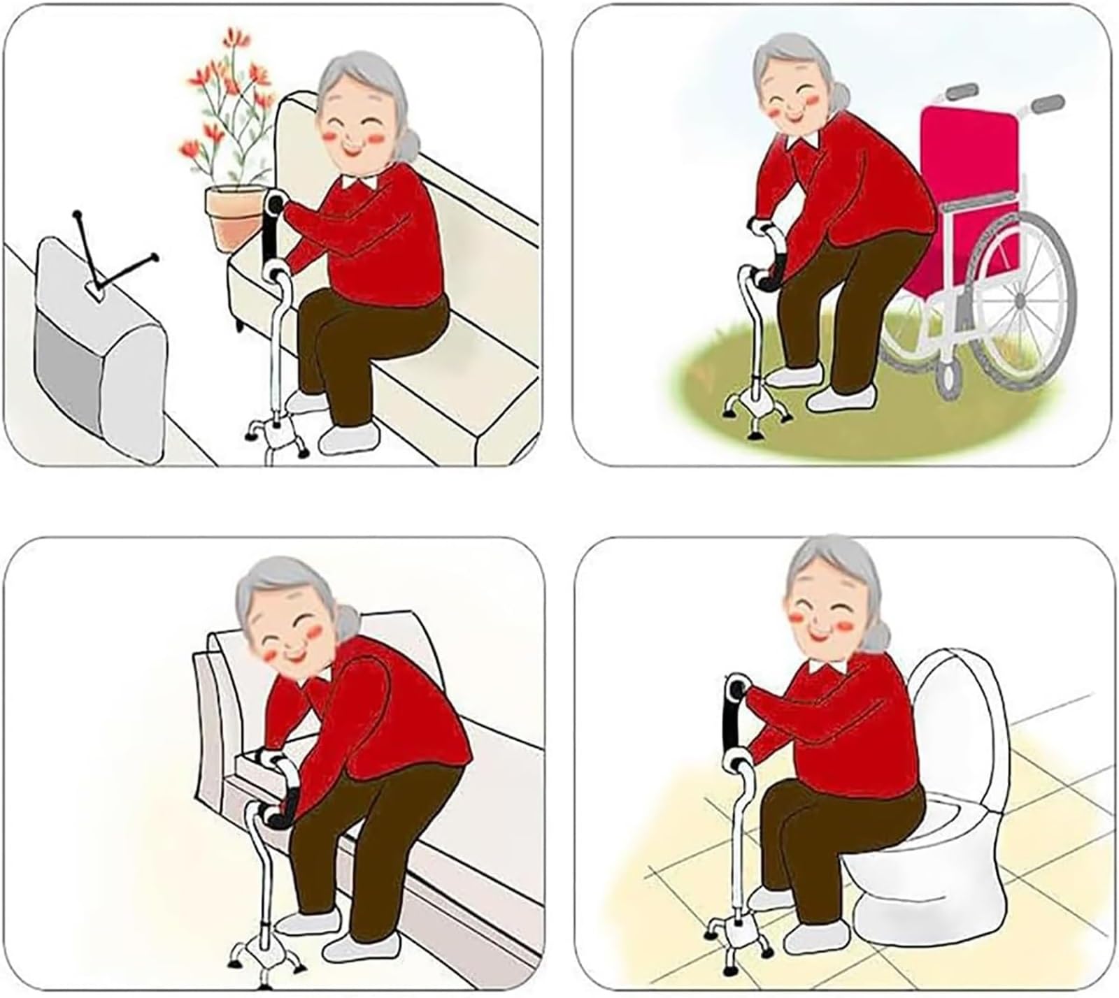 Andador para Adultos, Bastón portátil for Ayudar a levantarse, Ideal for Personas Mayores, con Movilidad Reducida, for la Vida Diaria, for Adultos, Mujeres y Hombres