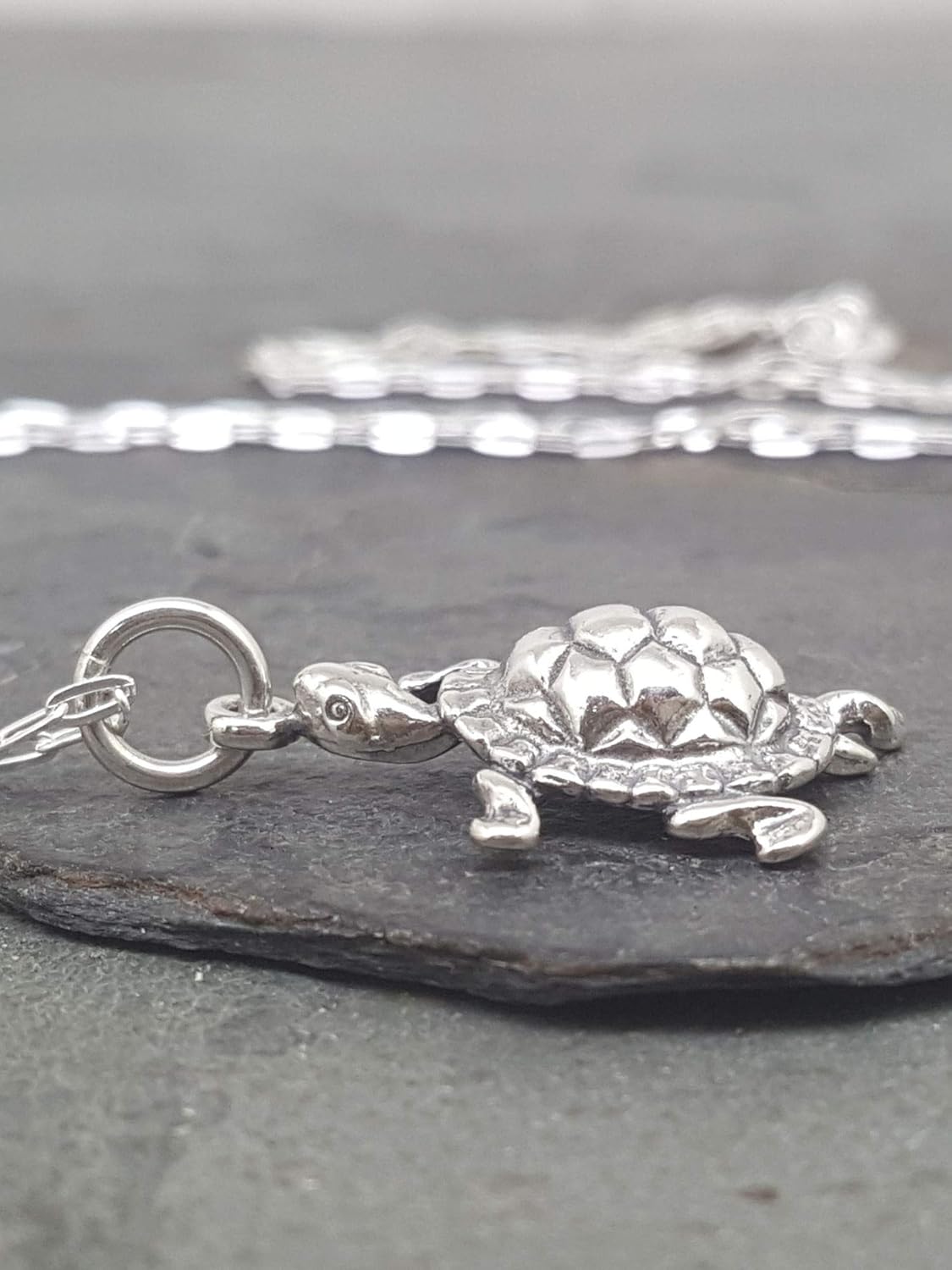 EnCharmed Sterling Silver Box Turtle 3D Charm Necklace, 18" - Image 3