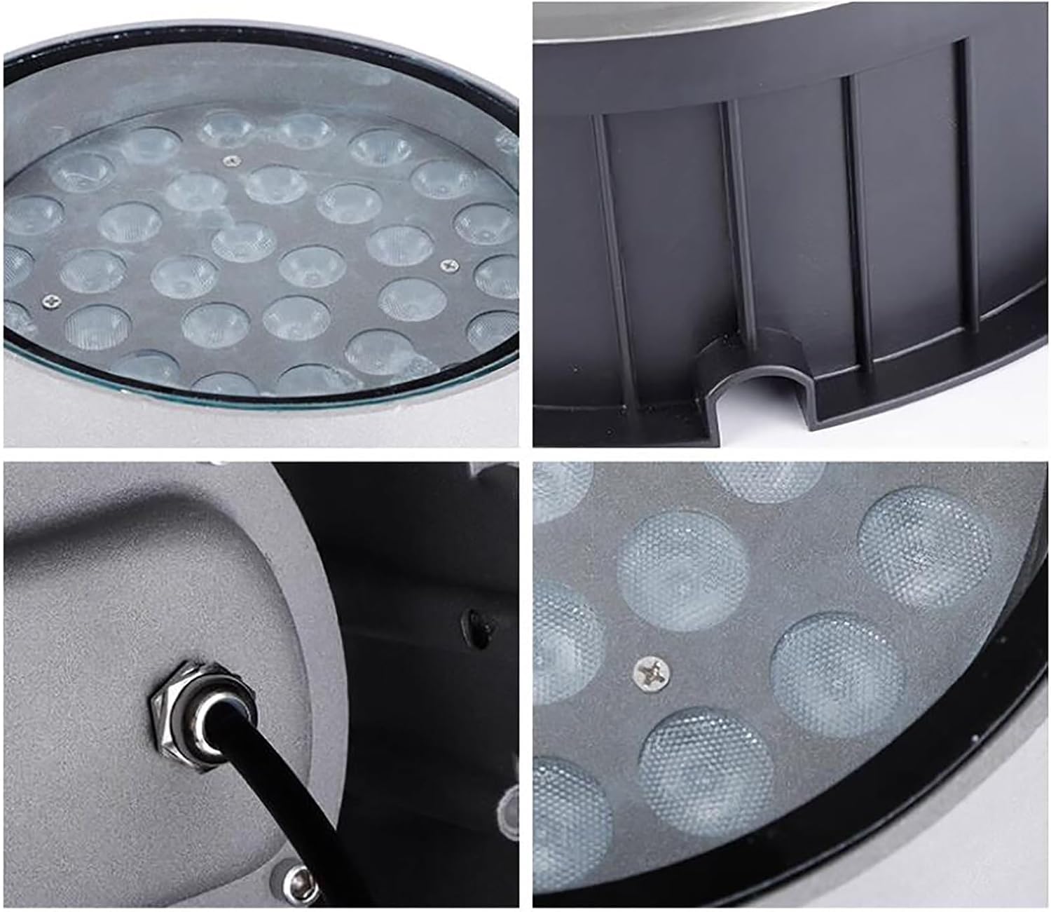Zewnętrzne Oświetlenie Wkopane - Lampa Krajobrazowa LED, Reflektor LED Z Regulowanym Kątem AC 220 V, Wodoodporna Dekoracyjna Lampa Podłogowa Ogrodowa IP65, Częściowo Wpuszczony(White,18W)