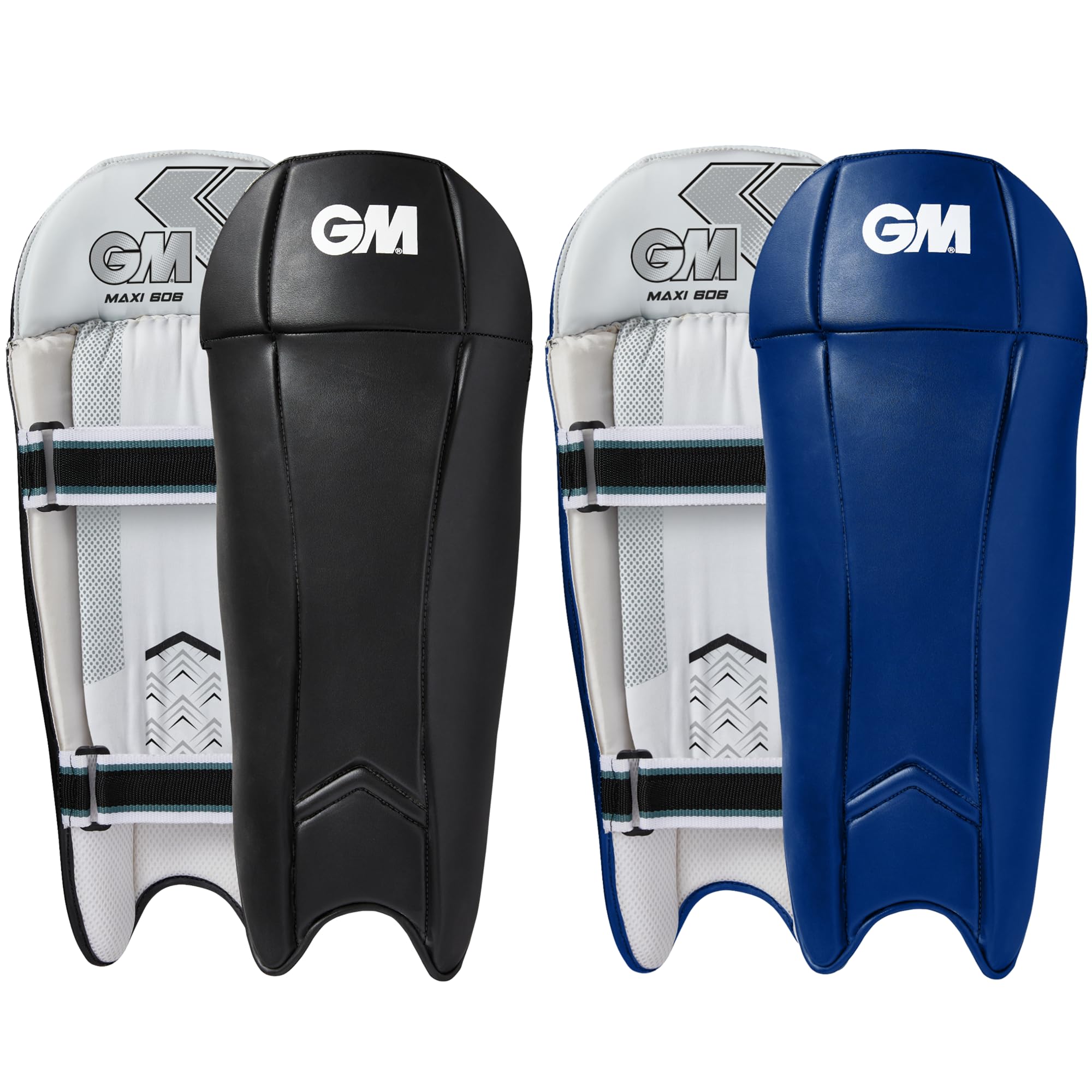 Gunn & Moore GM Cricket Wicket Keeper Keeper Keeping Pads | Maxi 606 | PVC-Verkleidung mit zweilagiger Schaumstoff-Gesichtsfüllung | Netz-Spann | Erwachsene | ca. 1,065 kg pro Paar | 1 Paar |