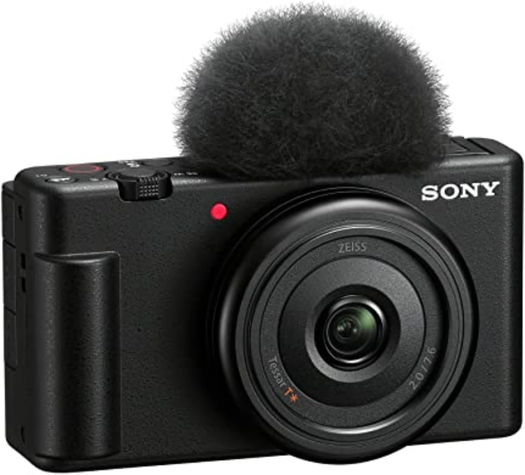 ZV1F/B Vlog Camera for Content Creators and Vloggers Large 1 inch Sensor with Wide Angle 20mm Lens, Black