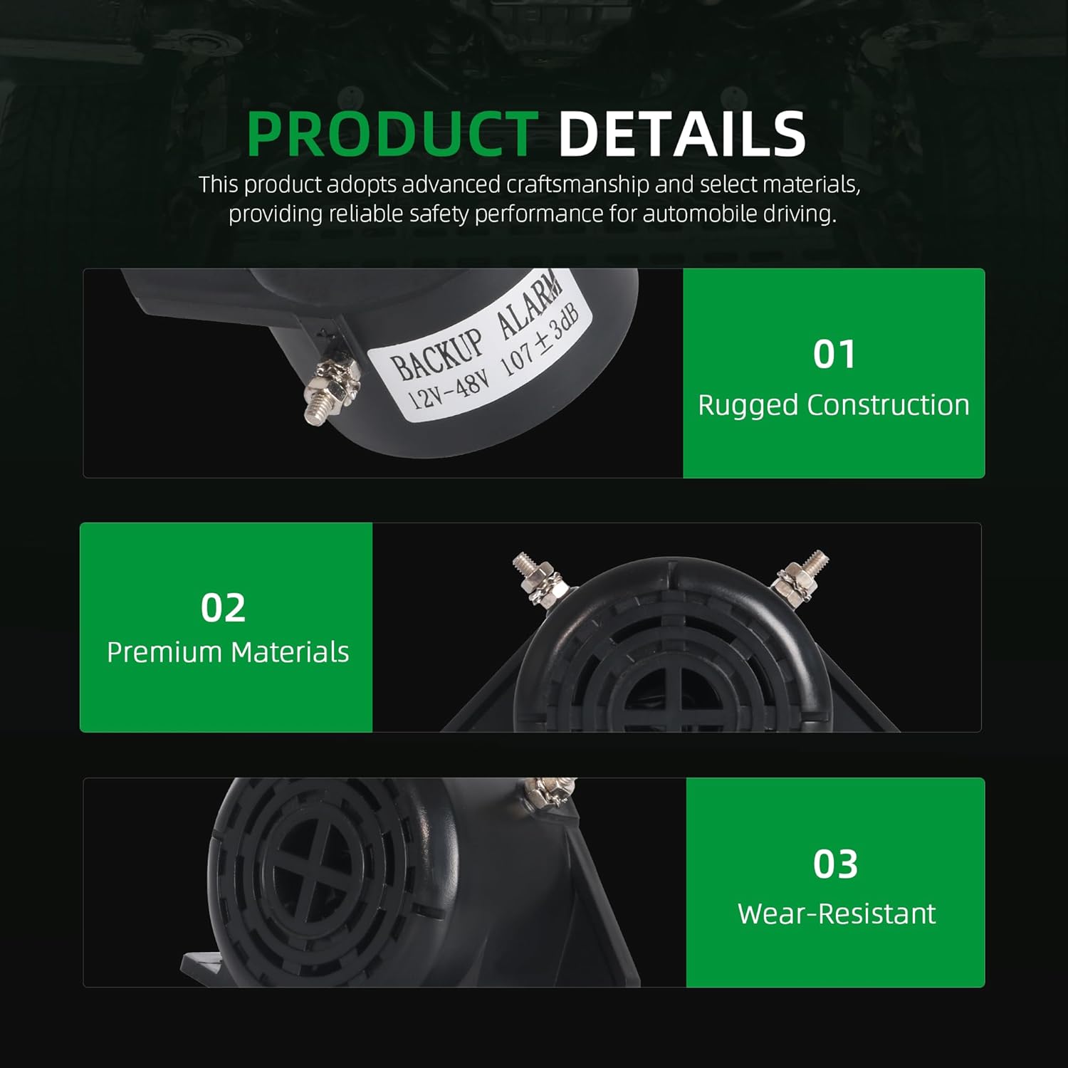 Backup Alarm for Truck 105dB 12V/48V Truck Back up Alarm Car Reversing Horn BIBI Buzzer Warning Alarm Siren,Waterproof Industrial Heavy-Duty Backup Warning, Circular Alarm reversing Horn 5 Pcs