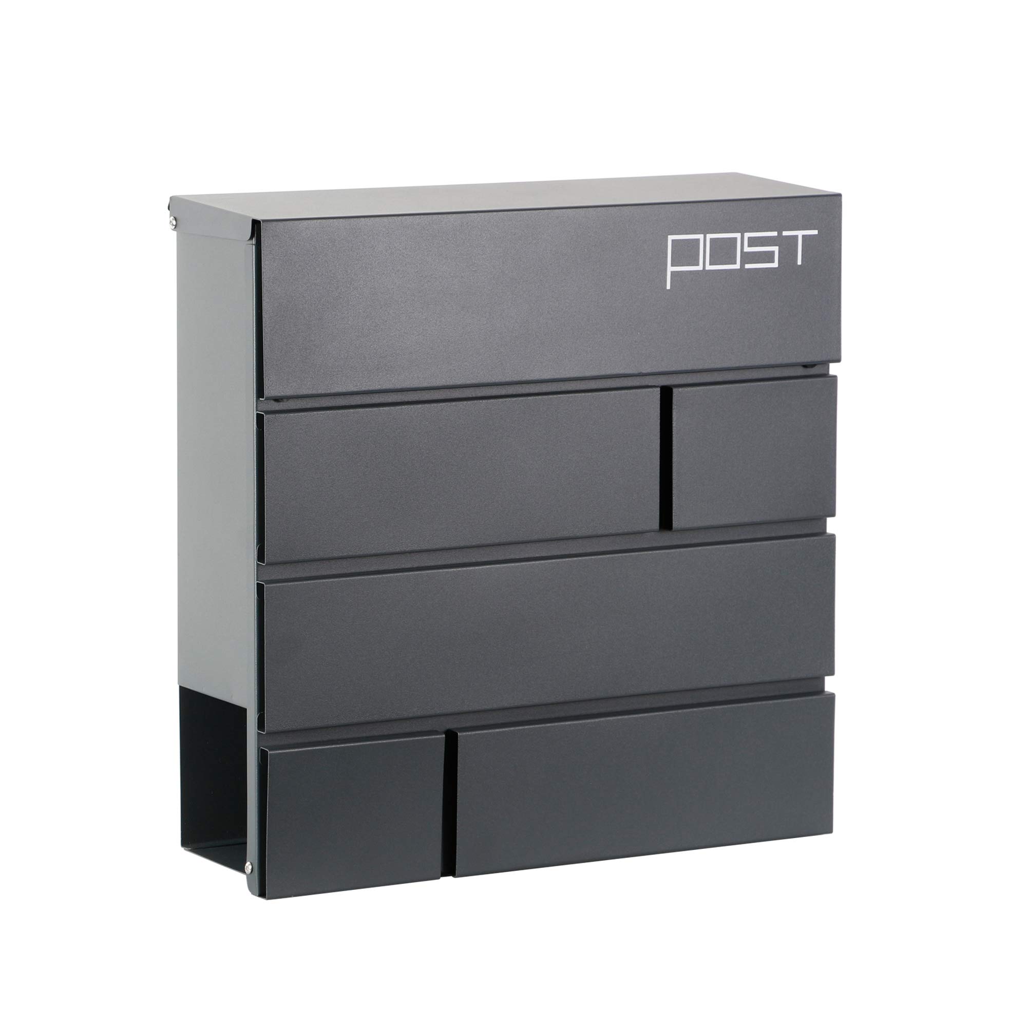Phoenix Graphite Grey Safe Company – Mb0122ka Estilo Front Loading Letter Box - Key Lock, 2 Keys Supplied - Weatherproof - Finish - Secure Lock Box - 3Kg