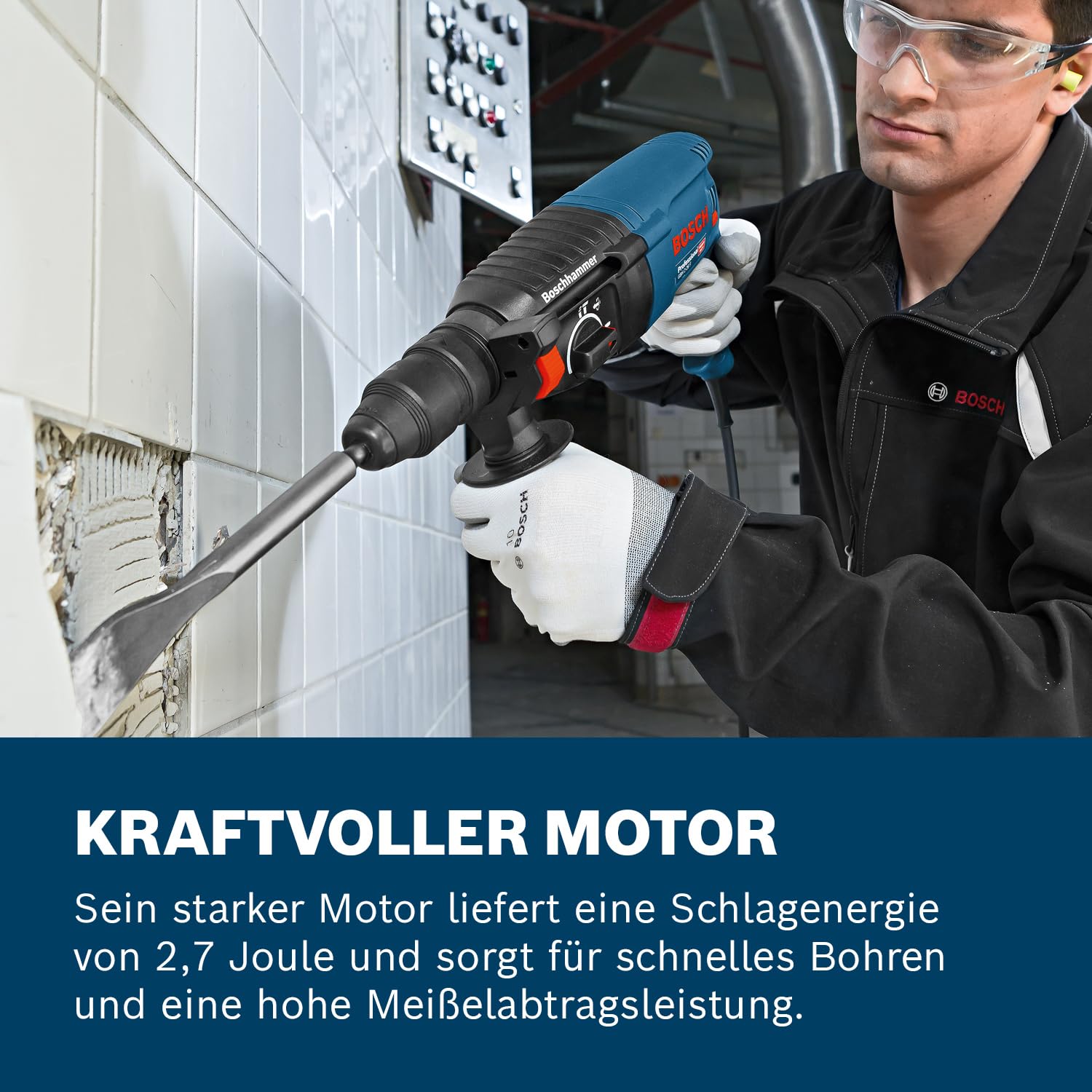 Bosch Professional Bohrhammer GBH 2-26 F (Leistung 830 Watt, Wechselfutter SDS-plus, inkl. Zusatzhandgriff, Tiefenanschlag, Maschinentuch, Schnellwechselbohrfutter, Handwerkoffer)