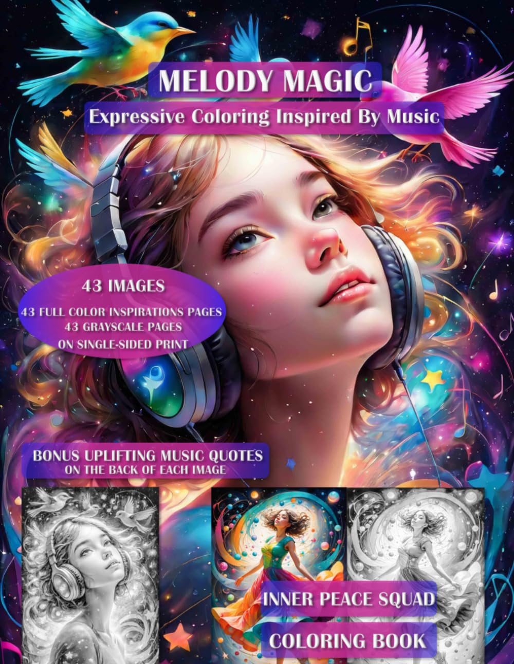 Melody Magic livre coloriage musique adulte design expressif et art thérapie