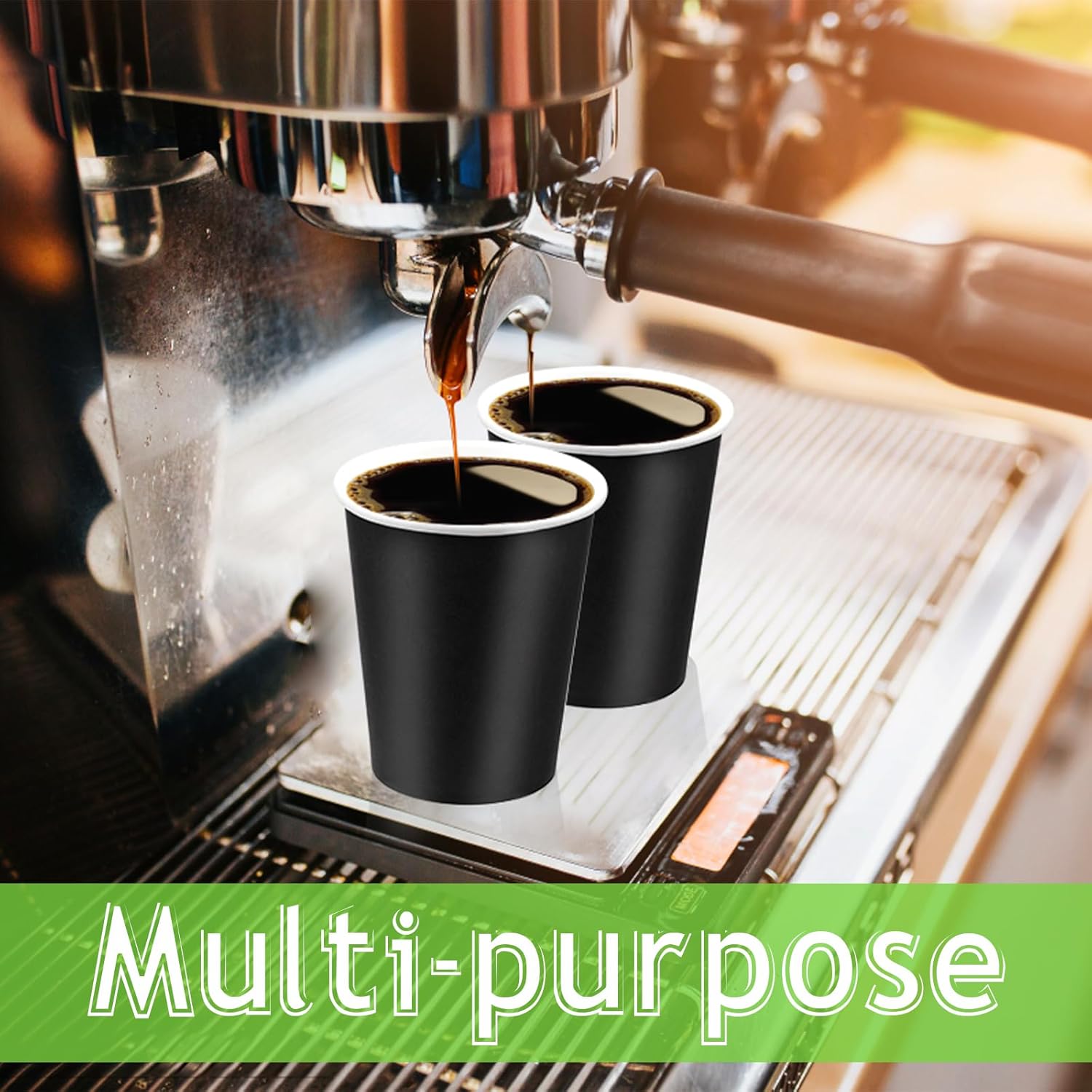 8oz Black Paper Cups,Paper Coffee Cups,Disposable Drinking Cups, Hot/Cold Beverage Paper Cups,Paper Party Cups Ideal for Hot Water(50 Pack) - Image 5