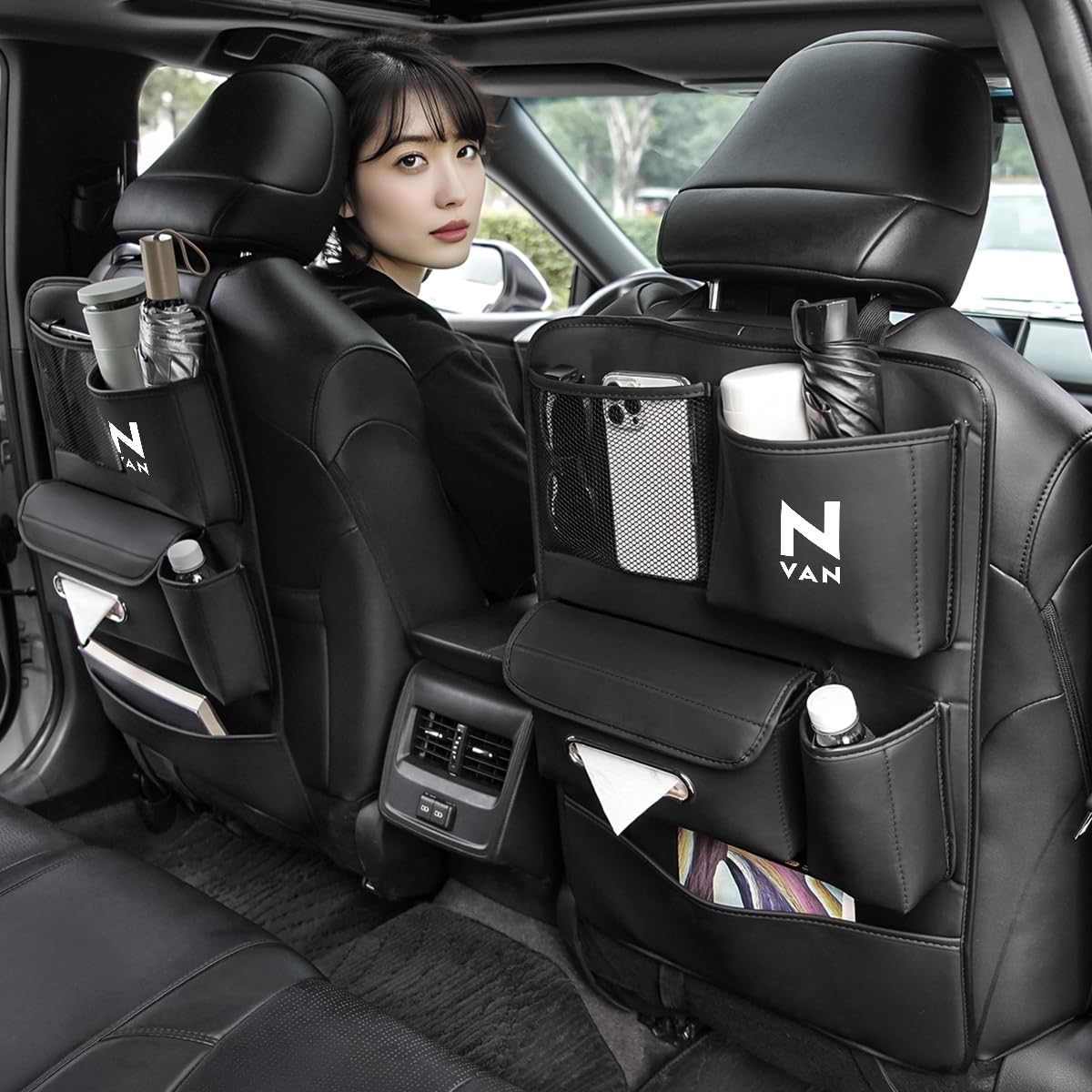 ほぼ未使用品‼︎ホンダN-VAN後部座席/助打席純正ヘッドレス3個セット Amazon.co.jp: N-VAN 専用 シートバックポケット 車 収納ポケット 後部
