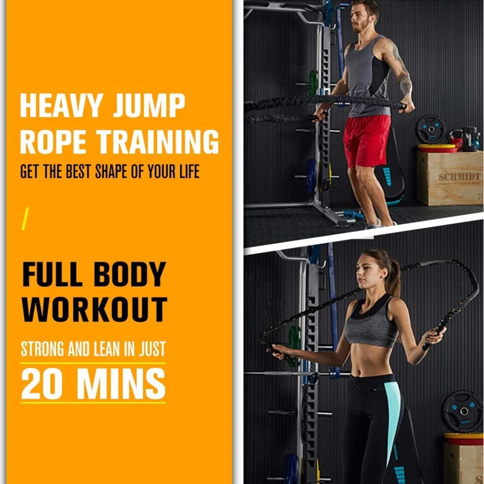 TIM-LI Cuerda para Saltar Duradera/Cuerdas para Saltar De Batalla Ponderadas, Entrenamientos De Cuerpo Entero para Equipos De Fitness para Piernas Traseras Y Glúteos - Entrenamiento De Fuerza