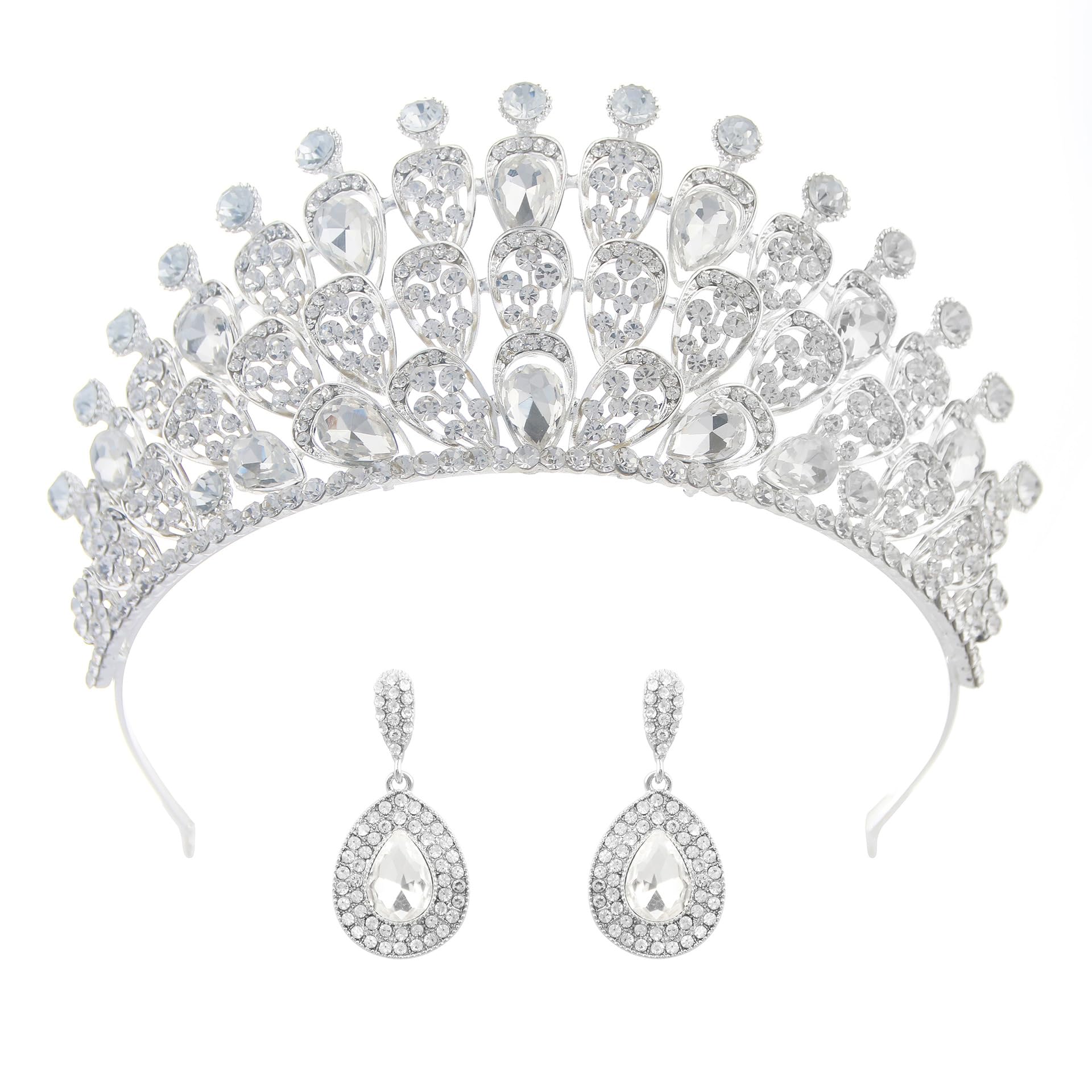 QXMYOO Tiaras de boda de cristal para mujer, tiara de corona de princesa para novia, niñas, diadema de diamantes de imitación para fiesta de quinceañera, cumpleaños, graduación, concurso, accesorios