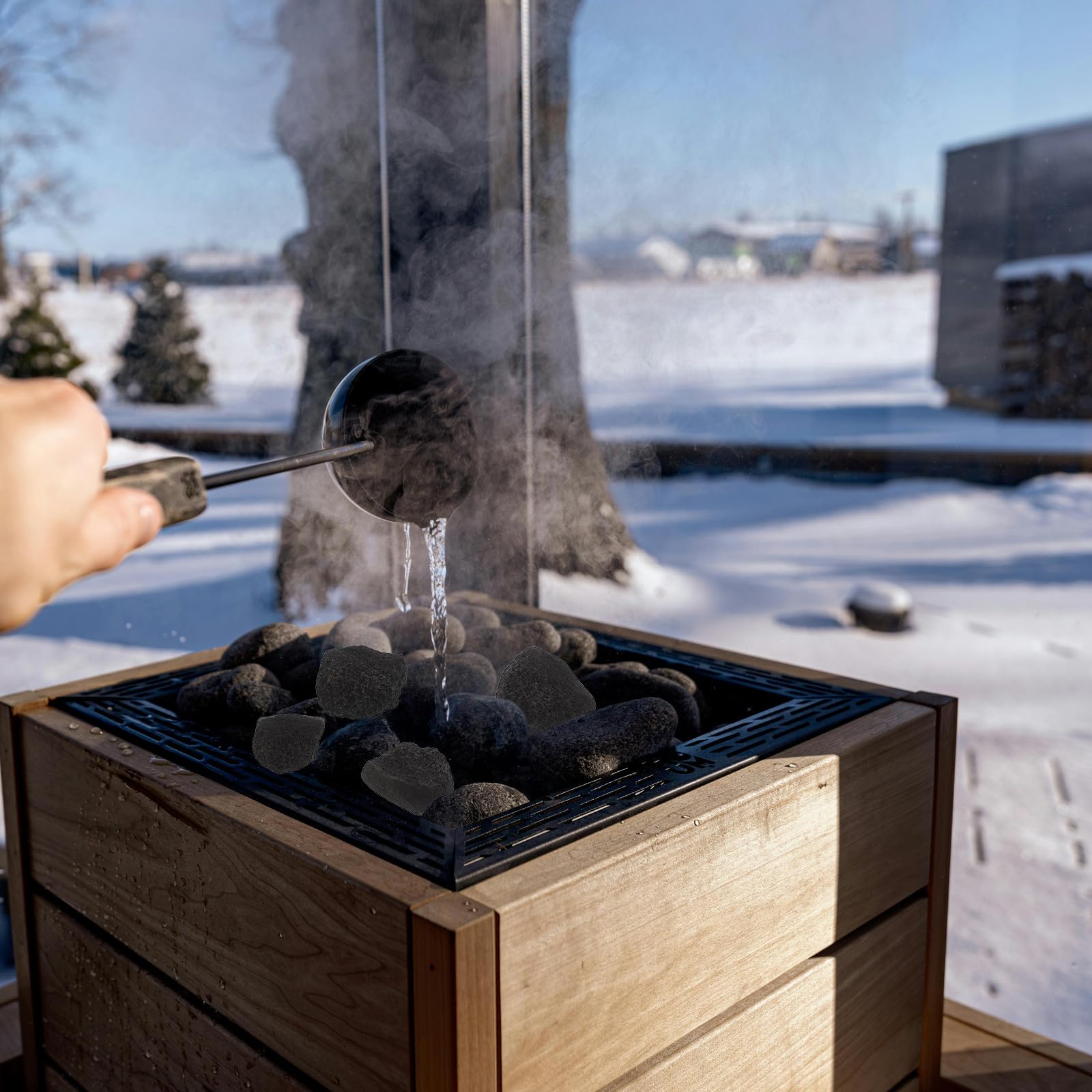 Toyvian Piedras Volcánicas para Sauna de Vapor 1kg Rápida Transferencia de Calor y Retención Térmica para Mantenimiento de Sauna Profesional